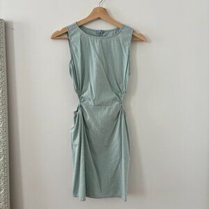Womens XS Light Green Linen Dress